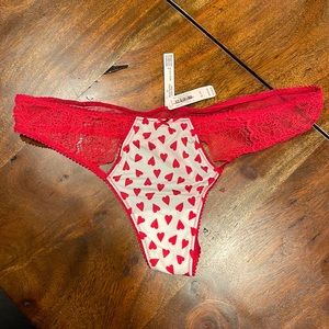 NWT Victorias Secret red heart thong